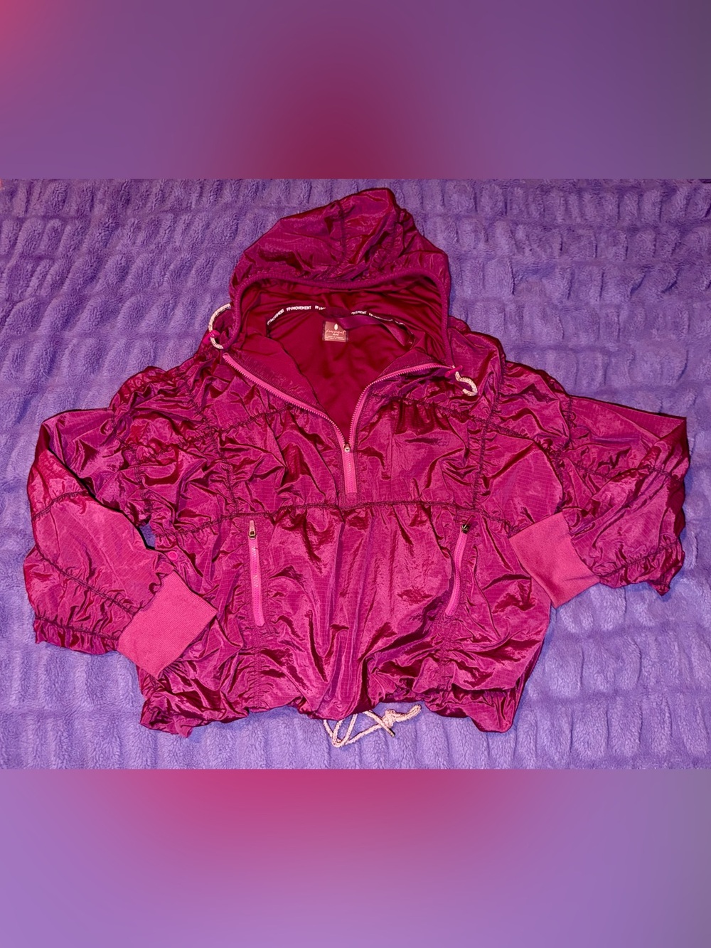 Free People Happy Camper pullover jacket Berry XL